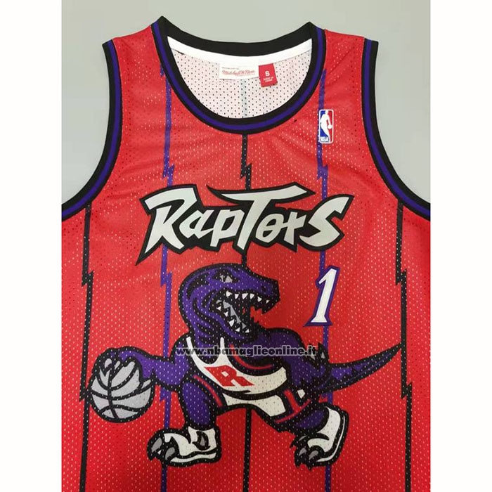 Maglia Toronto Raptors Tracy McGrady #1 Mitchell & Ness 1998-99 Rosso